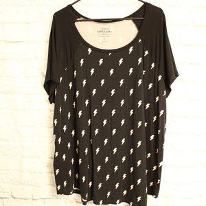 Torrid Super Soft Knit Lightening Bolt Top Sz: 3